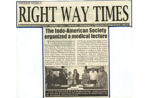 Indo-American Society Organized a Medical Lecture- Right Way Times